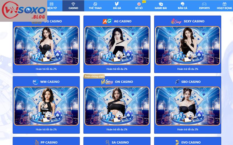 Giới thiệu về sảnh Casino VNSOXO có gì đặc biệt